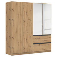 DREHTÜRENSCHRANK in Eiche Artisan  - Eiche Artisan/Grau, Modern, Holzwerkstoff (181/197/54cm) - Rauch Möbel