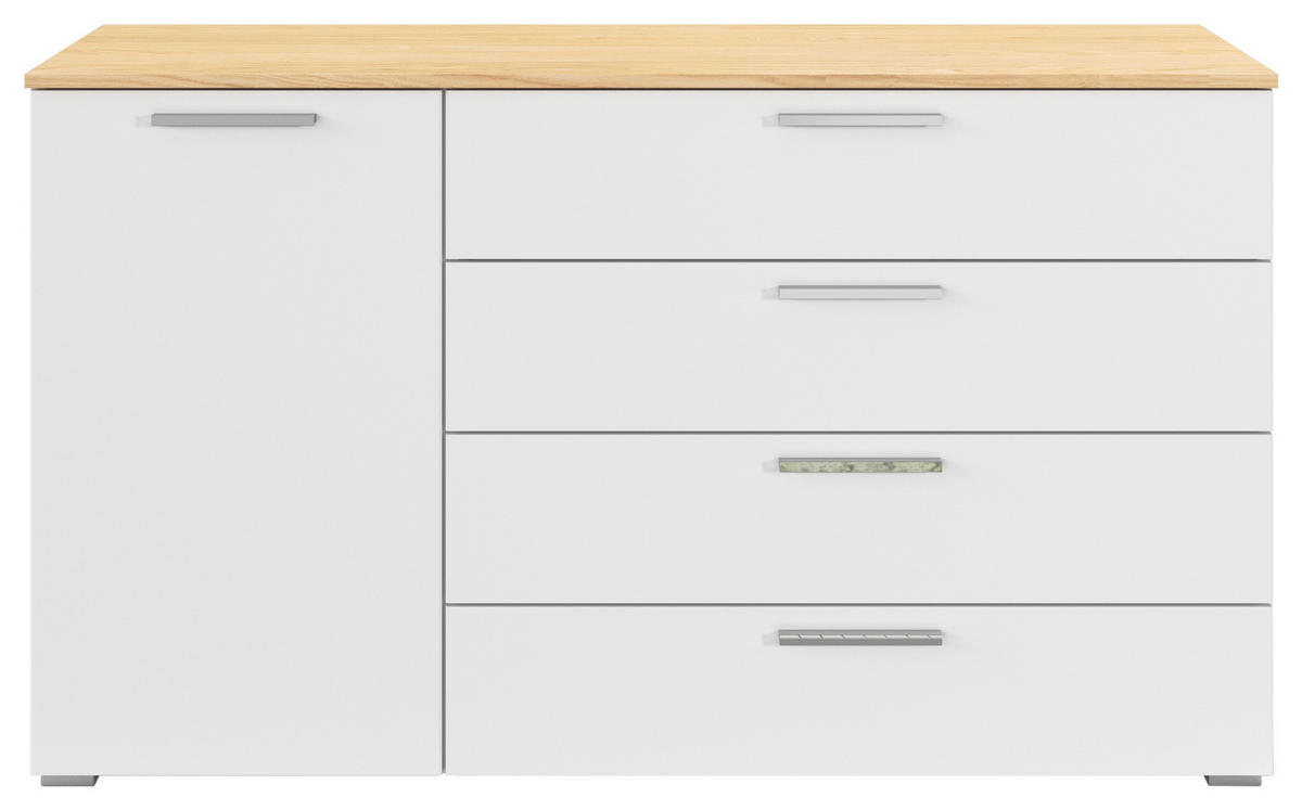KOMMODE  in 140/81/42 cm  - Chromfarben/Eichefarben, KONVENTIONELL, Holzwerkstoff (140/81/42cm) - Rauch Möbel