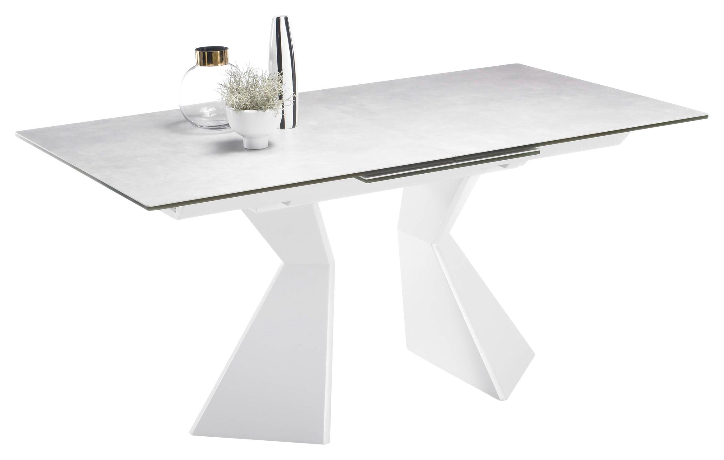 Ausziehtisch in Glas, Keramik, Holzwerkstoff 160(210)/90/76 cm