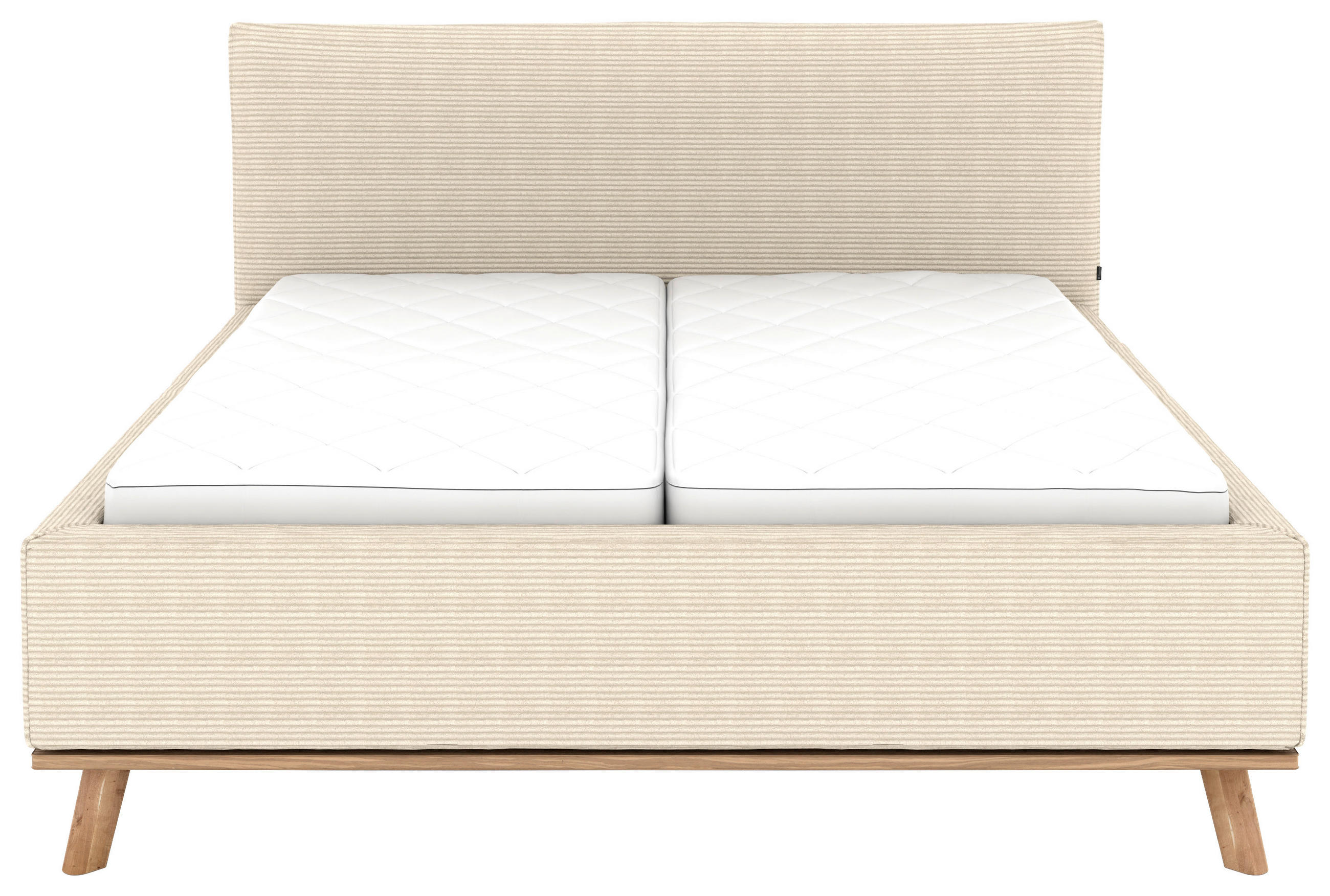 Thumbnail - Musterring Polsterbett, Creme, Textil, Birke, Buche,Esche, massiv, H3, Höhe ca. 20 cm, 160x200 cm, Reach, atmungsaktiv,B...