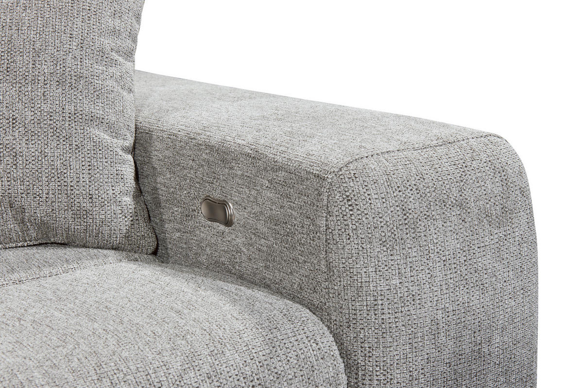 ECKSOFA Hellgrau Chenille  - Hellgrau/Schwarz, KONVENTIONELL, Kunststoff/Textil (172/268cm) - Carryhome