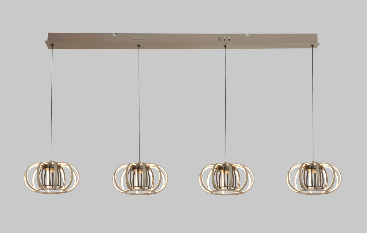 LED-HÄNGELEUCHTE 130/22/150 cm  - Sandfarben/Schwarz, Basics, Metall (130/22/150cm)
