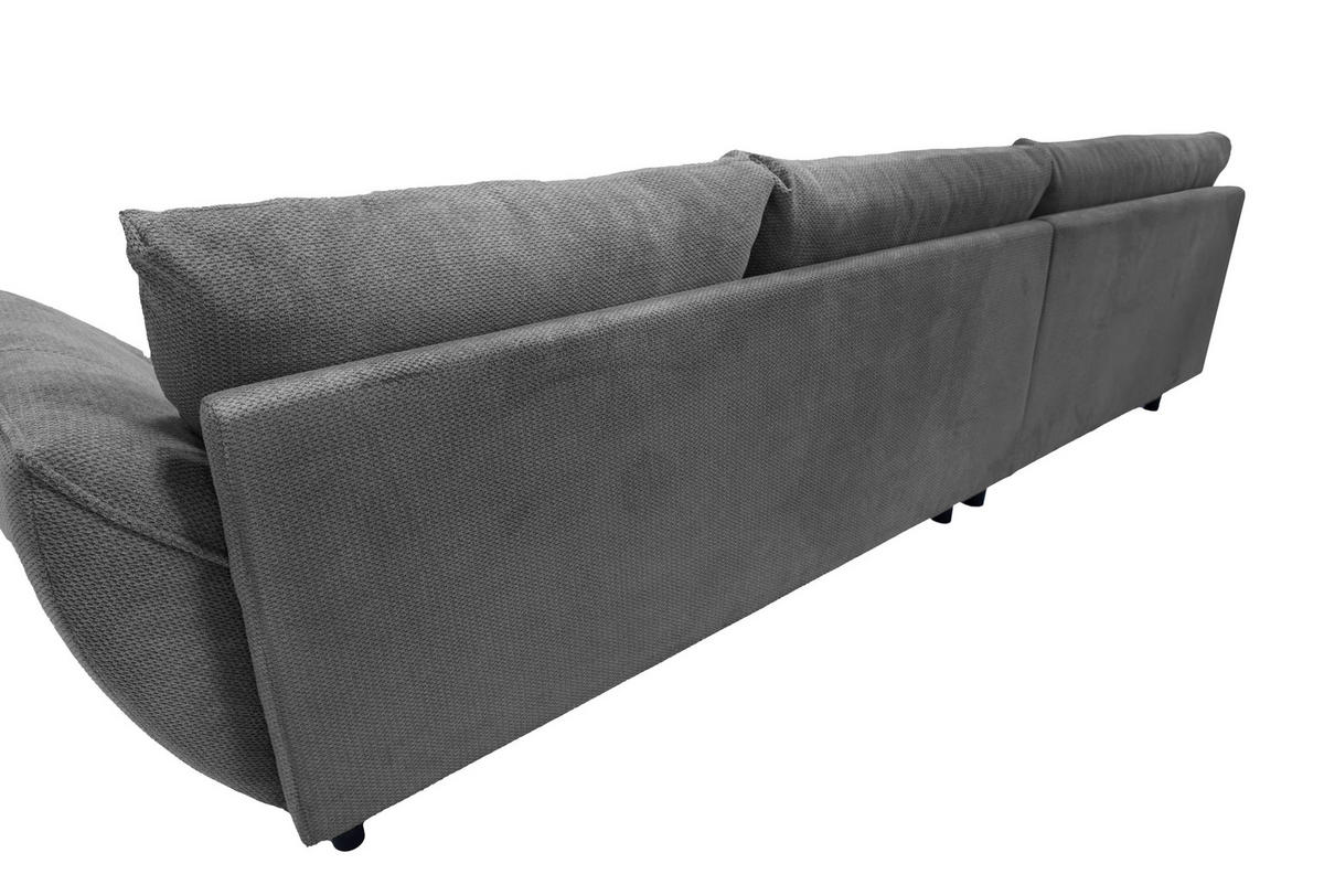ECKSOFA BIARRITZ Anthrazit Struktur  - Anthrazit/Silberfarben, Design, Textil/Metall (205/324cm) - Livetastic
