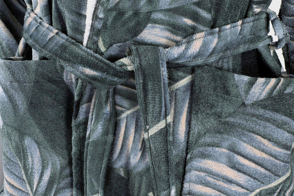 BADEMANTEL XL Unisex  - Schwarz/Graugrün, Basics, Textil (XLnull) - Kayoom