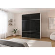 SCHWEBETÜRENSCHRANK 181/223/67 cm 2-türig Schwarz, Weiß  - Schwarz/Weiß, KONVENTIONELL, Glas/Holzwerkstoff (181/223/67cm) - Novel
