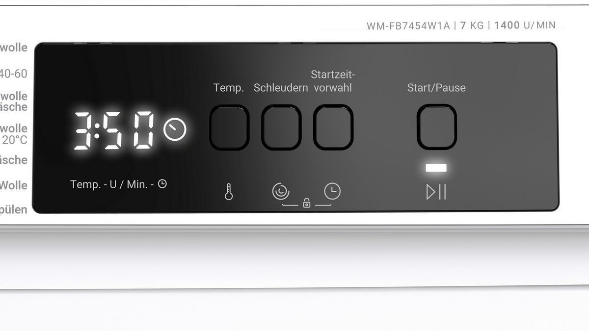 WASCHMASCHINE WM-FB7454W1A-DE  - Weiß, Basics, Glas/Kunststoff (59,7/84,5/49,7cm) - Daewoo