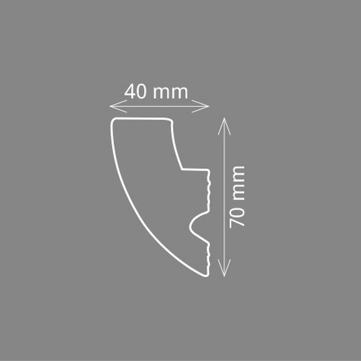ZIERLEISTE 200/4,0/7,0 cm Weiß Kunststoff  - Weiß, Design, Kunststoff (200/4,0/7,0cm)