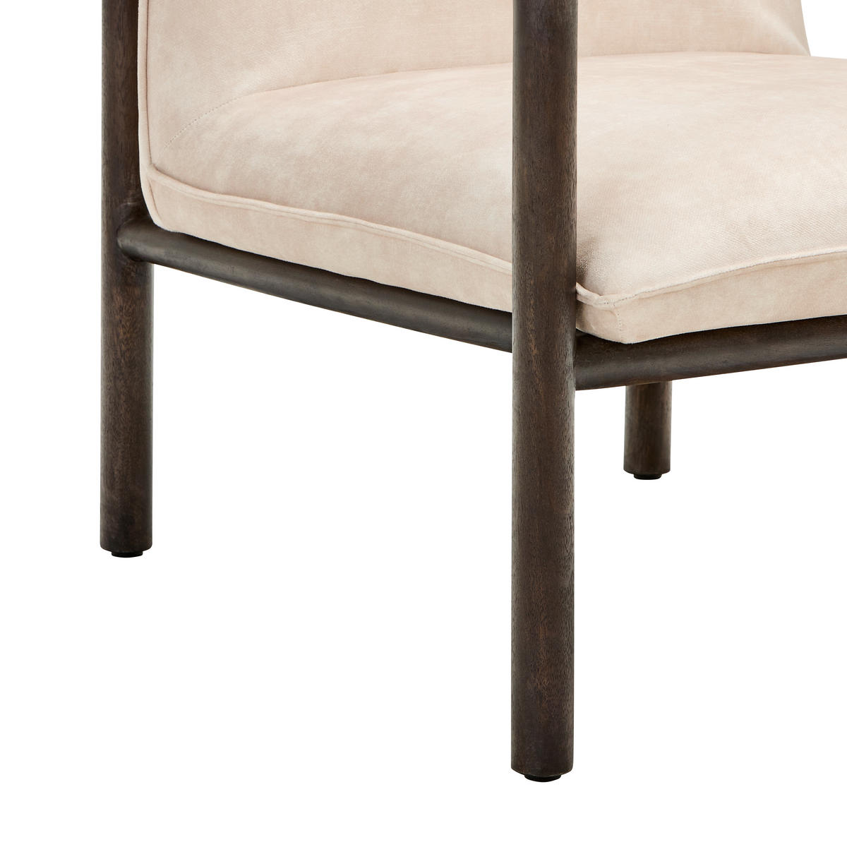 SESSEL in Struktur Walnussfarben  - Walnussfarben/Creme, Design, Holz/Textil (74/76/75cm) - Livetastic