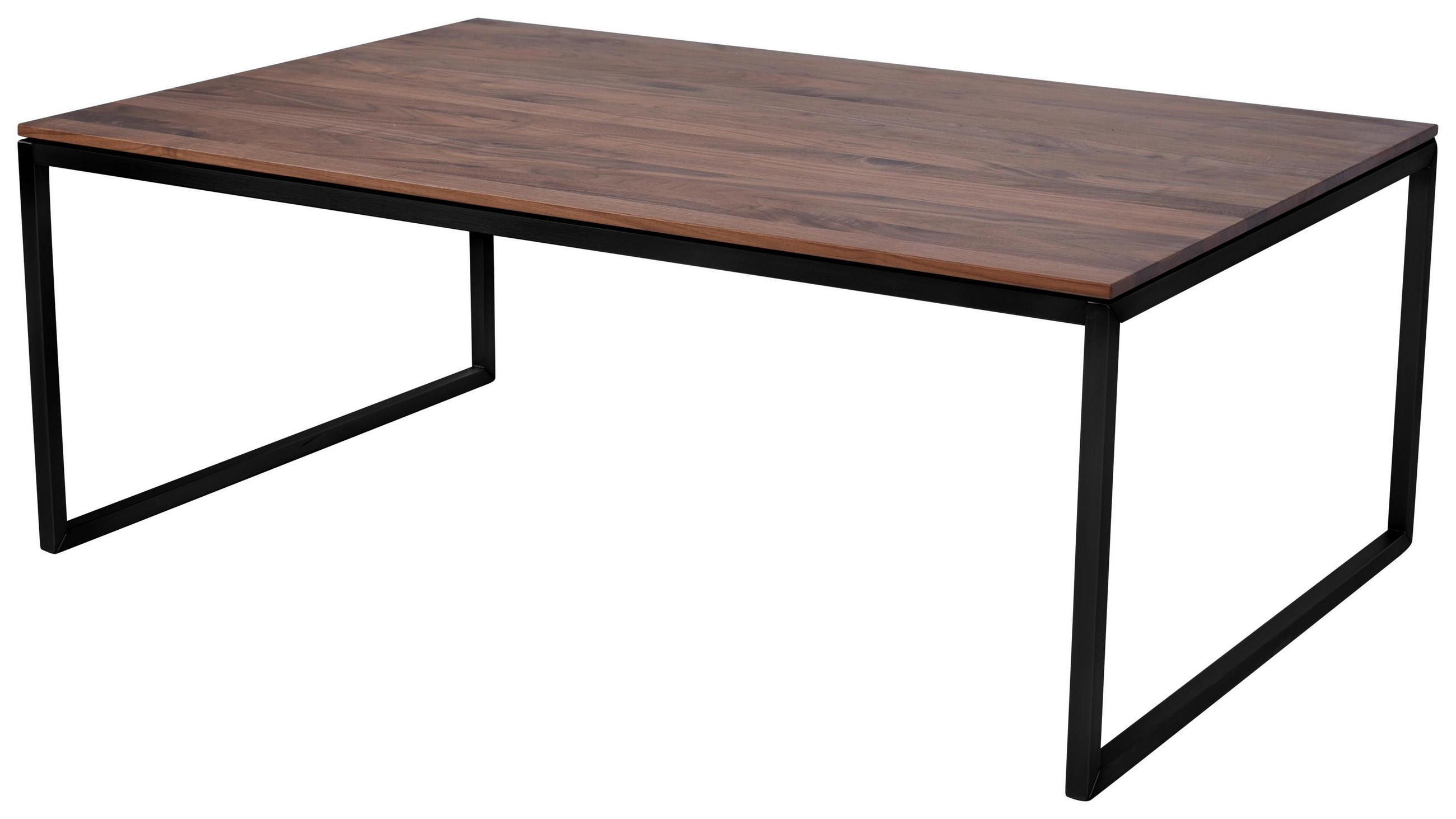 COUCHTISCH in Holz, Metall 110/70/45 cm  - Nussbaumfarben/Schwarz, Konventionell, Holz/Metall (110/70/45cm)