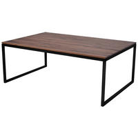 COUCHTISCH in Holz, Metall 110/70/45 cm  - Nussbaumfarben/Schwarz, Konventionell, Holz/Metall (110/70/45cm)