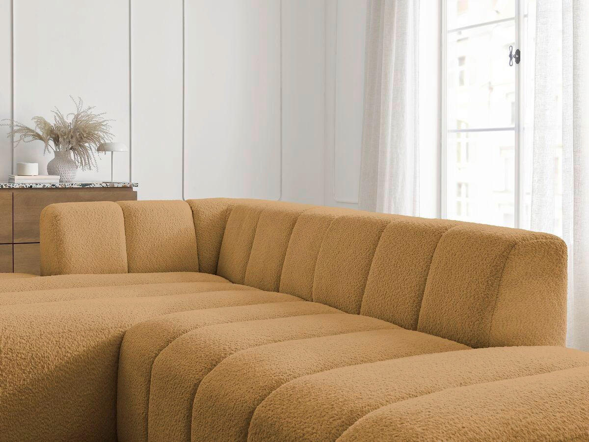ECKSOFA  ANNECY Gelb Bouclé  - Gelb/Schwarz, MODERN, Kunststoff/Textil (170/262cm)