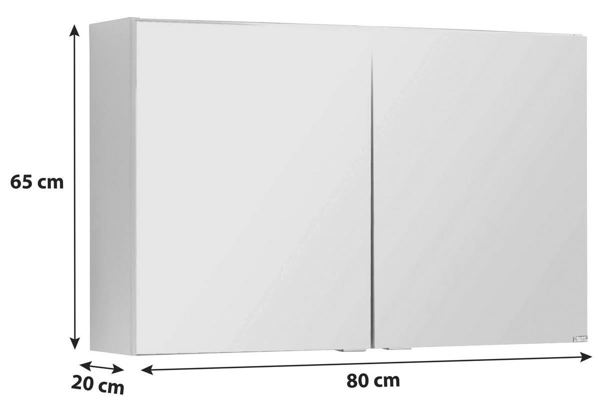 SPEGELSKÅP  - vit/kromfärg, Modern, metall/trämaterial (80/65/20cm) - Held