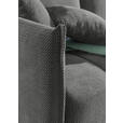 SCHLAFSOFA Plüsch Grau  inkl. Zierkissen, Rückenkissen, Bettkasten, Schlaffunktion, Rücken echt, Liegefläche im Originalstoff  - Schwarz/Grau, KONVENTIONELL, Kunststoff/Textil (200/73/105cm) - Carryhome