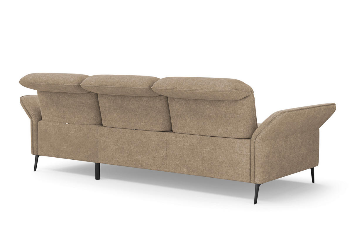 ROHOVÁ SEDAČKA, textil, světle hnědá - černá/světle hnědá, Konvenční, kov/textil (264/198cm) - Sit & More