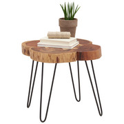 ODKLÁDACÍ STOLEK, akácie, černá, barvy akácie - černá/barvy akácie, Trend, kov/dřevo (51/51/48cm) - Ambia Home