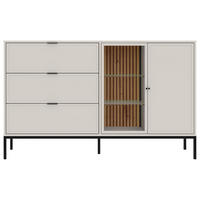 KOMMODE , 150,2/92/40 cm, 3 Schublade(n)  - Kaschmir/Schwarz, Design, Glas/Holzwerkstoff (150,2/92/40cm) - MID.YOU