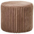 HOCKER Cord Kiefer Hellbraun  - Hellbraun, Design, Holz/Textil (49,5/41/49.5cm) - Xora