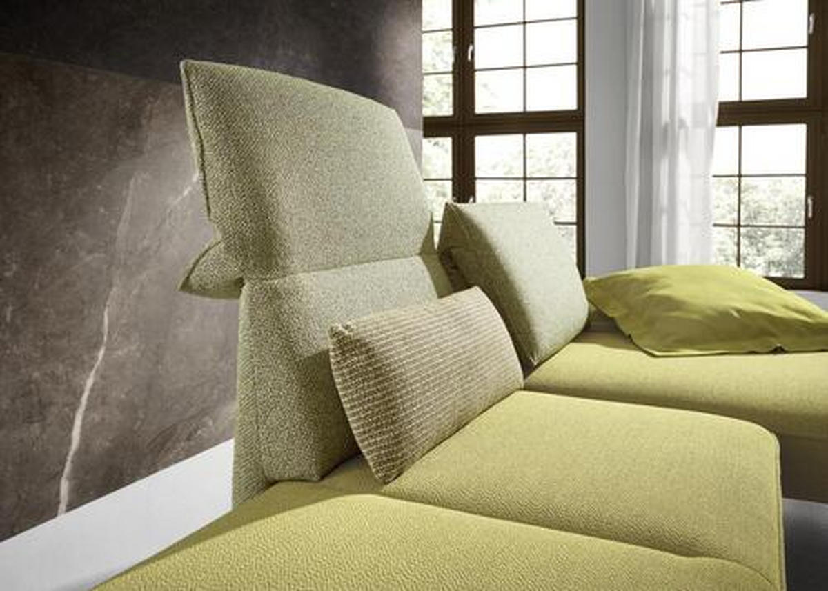 ECKSOFA in Flachgewebe Limette  - Chromfarben/Limette, Design, Holz/Textil (240/132cm) - Koinor