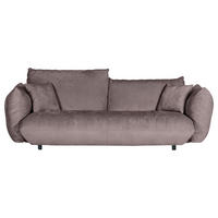 BIG SOFFA i plysch lerfärgad  - lerfärgad/svart, Klassisk, textil/plast (240/78/107cm) - MID.YOU