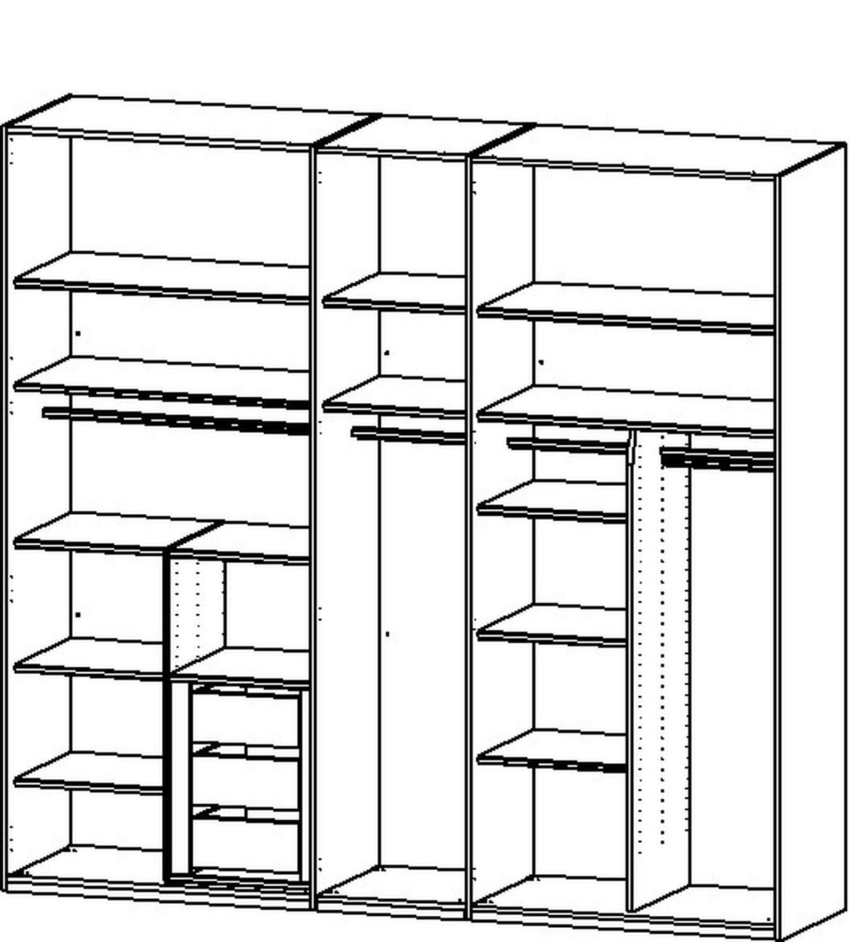 DREHTÜRENSCHRANK in Graphitfarben  - Graphitfarben, Trend, Holzwerkstoff/Metall (251/235/60cm) - Novel