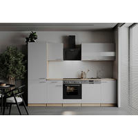 MODULKÖK 280 cm   i vit  - stålfärgad/vit, Basics, metall/trämaterial (280cm) - Respekta