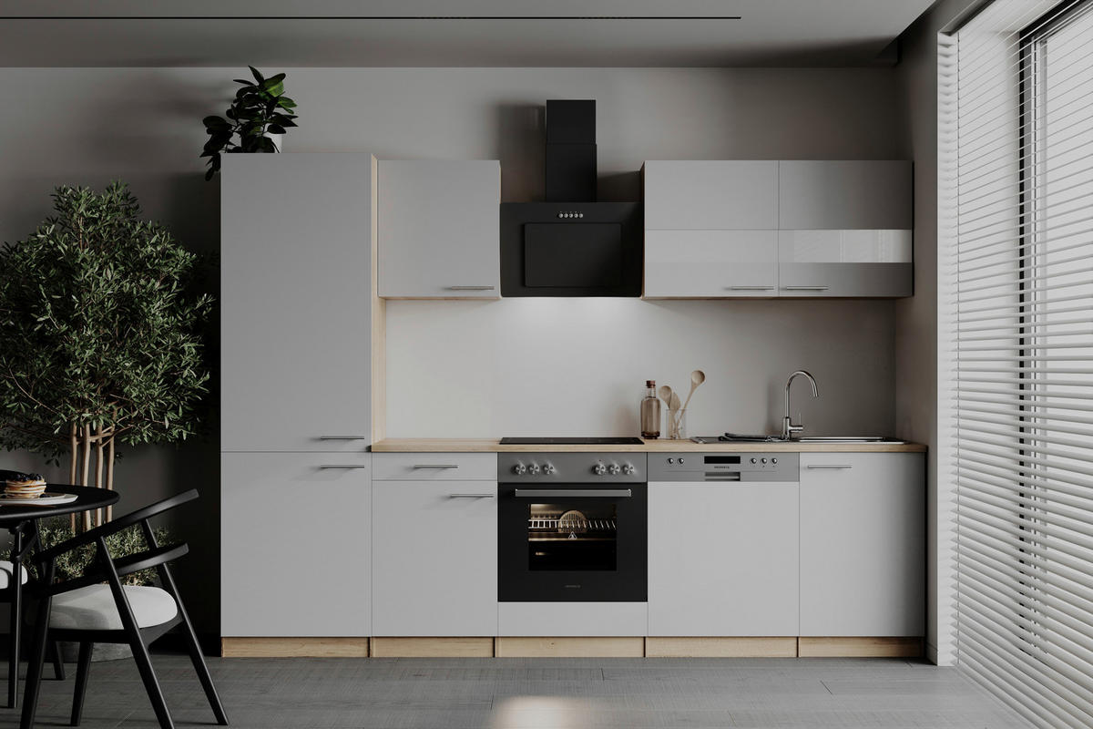 MODULKÖK 280 cm   i vit  - stålfärgad/vit, Basics, metall/trämaterial (280cm) - Respekta