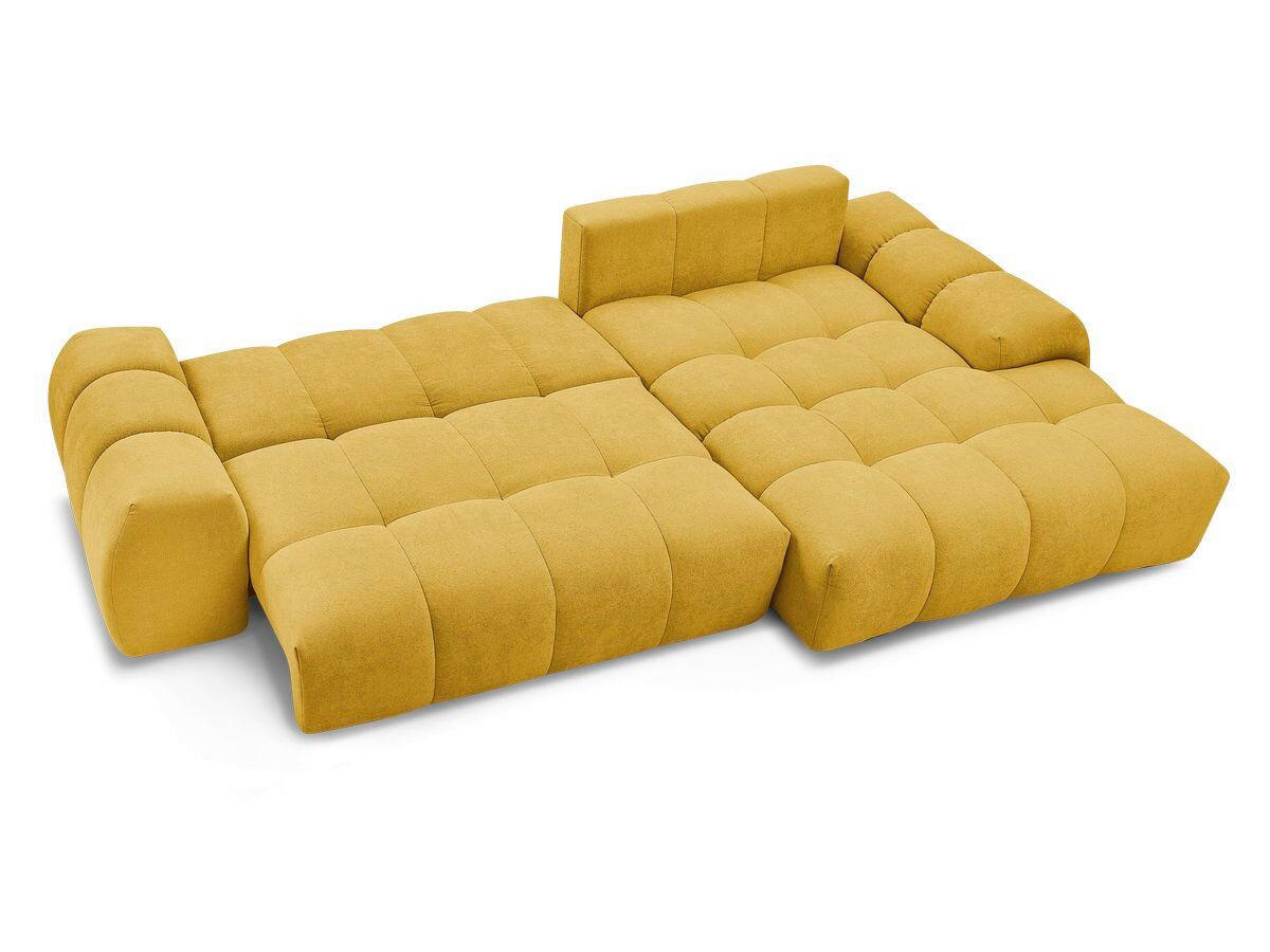 ECKSCHLAFSOFA EVEREST  mit Rücken echt, Armteil links, Armteil rechts Struktur Gelb  - Gelb/Schwarz, MODERN, Kunststoff/Textil (318/180cm) - Livetastic