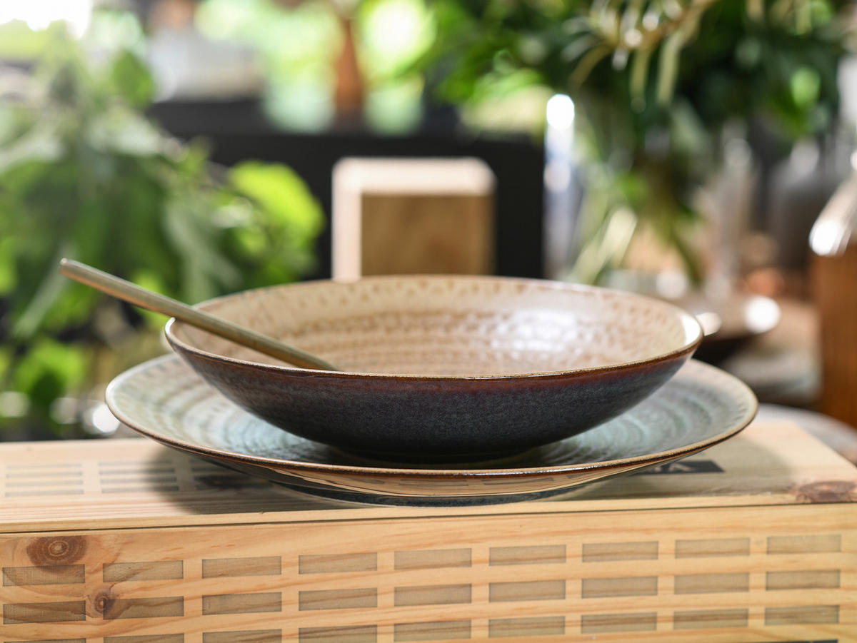 TAFELSERVICE Braun, Sandfarben Neapel Sand 12-teilig  - Sandfarben/Braun, Basics, Keramik - Creatable