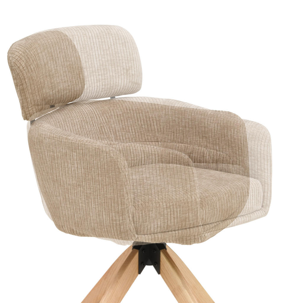 Thumbnail - Livetastic Armlehnstuhl, Beige, Holz, Metall, Textil, Eiche, Pappel, massiv, Sperrholz, Flachrohr, 60x90x69 cm, Sitzfläc...