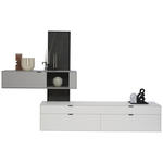 WOHNWAND  in Hellgrau  306/204,9/45,2 cm  - Hellgrau, Design, Glas/Keramik (306/204,9/45,2cm) - Dieter Knoll