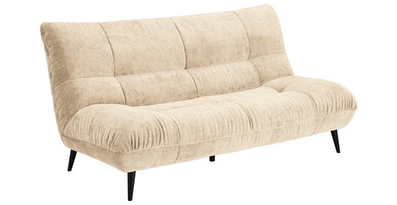 2-SITZER-SOFA  in Mikrofaser Creme  - Creme/Schwarz, KONVENTIONELL, Textil/Metall (198/100/101cm) - Hom`in
