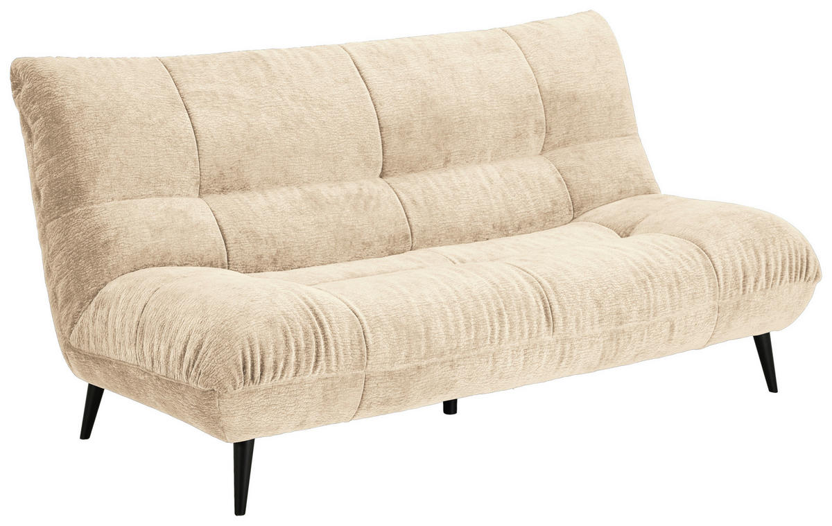2-SITZER-SOFA Mikrofaser Creme  - Creme/Schwarz, KONVENTIONELL, Textil/Metall (198/100/101cm) - Hom`in