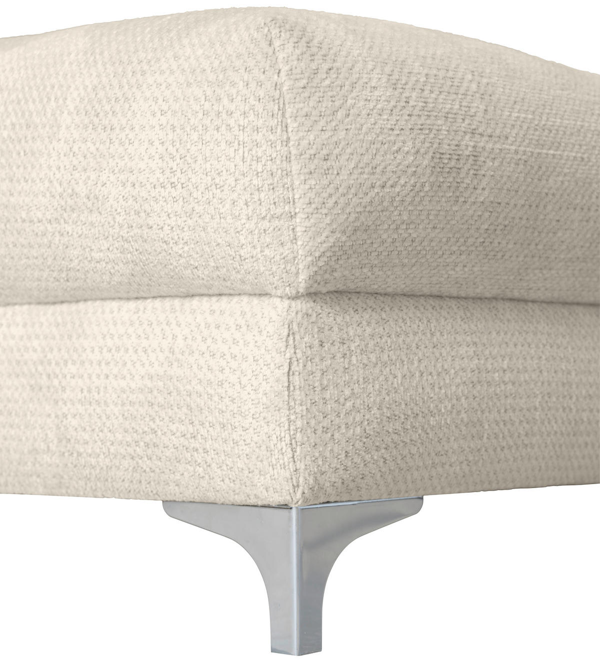 ECKSOFA Greige Chenille  - Chromfarben/Greige, KONVENTIONELL, Textil/Metall (227/329cm) - Carryhome