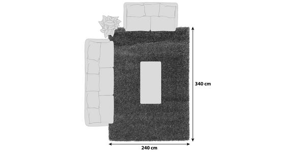 HOCHFLORTEPPICH 240/340 cm Fashion Shaggy Dunkelgrau - Dunkelgrau, Basics, Textil (240/340cm) - Novel