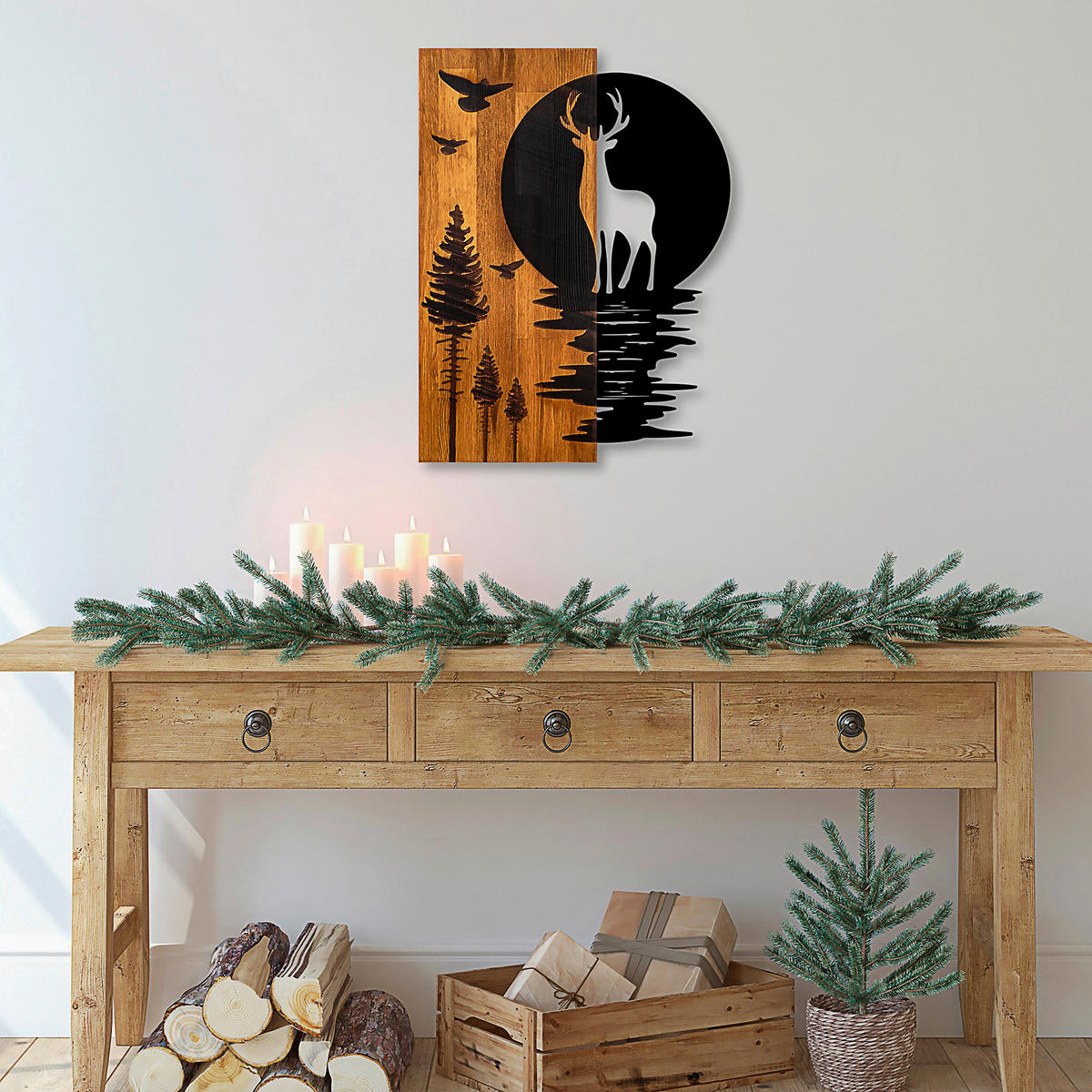 OBJEKTBILD 58/43 cm  - Schwarz/Braun, Basics, Holzwerkstoff (58/43cm)