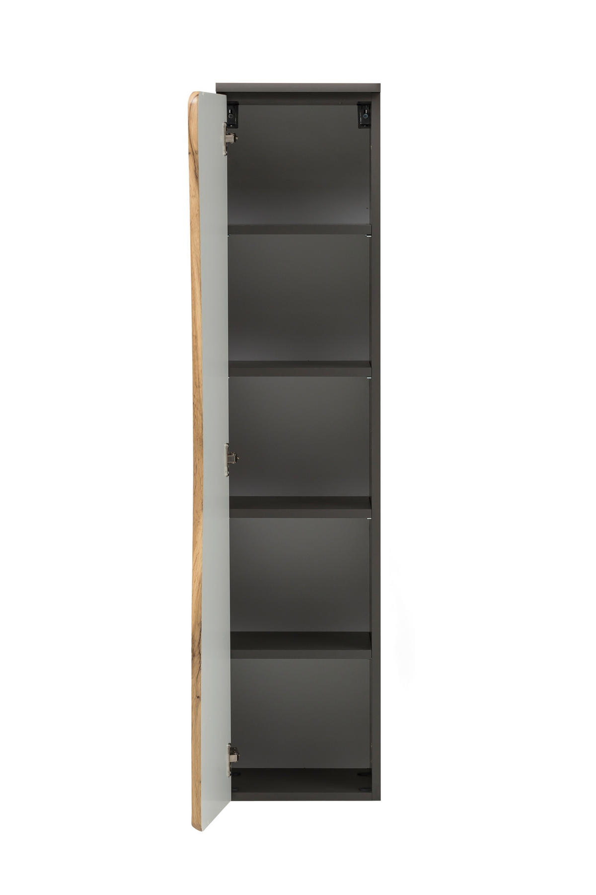 MIDISCHRANK 30/130/35 cm  - Eiche Wotan/Silberfarben, Natur, Holzwerkstoff/Kunststoff (30/130/35cm) - Xora