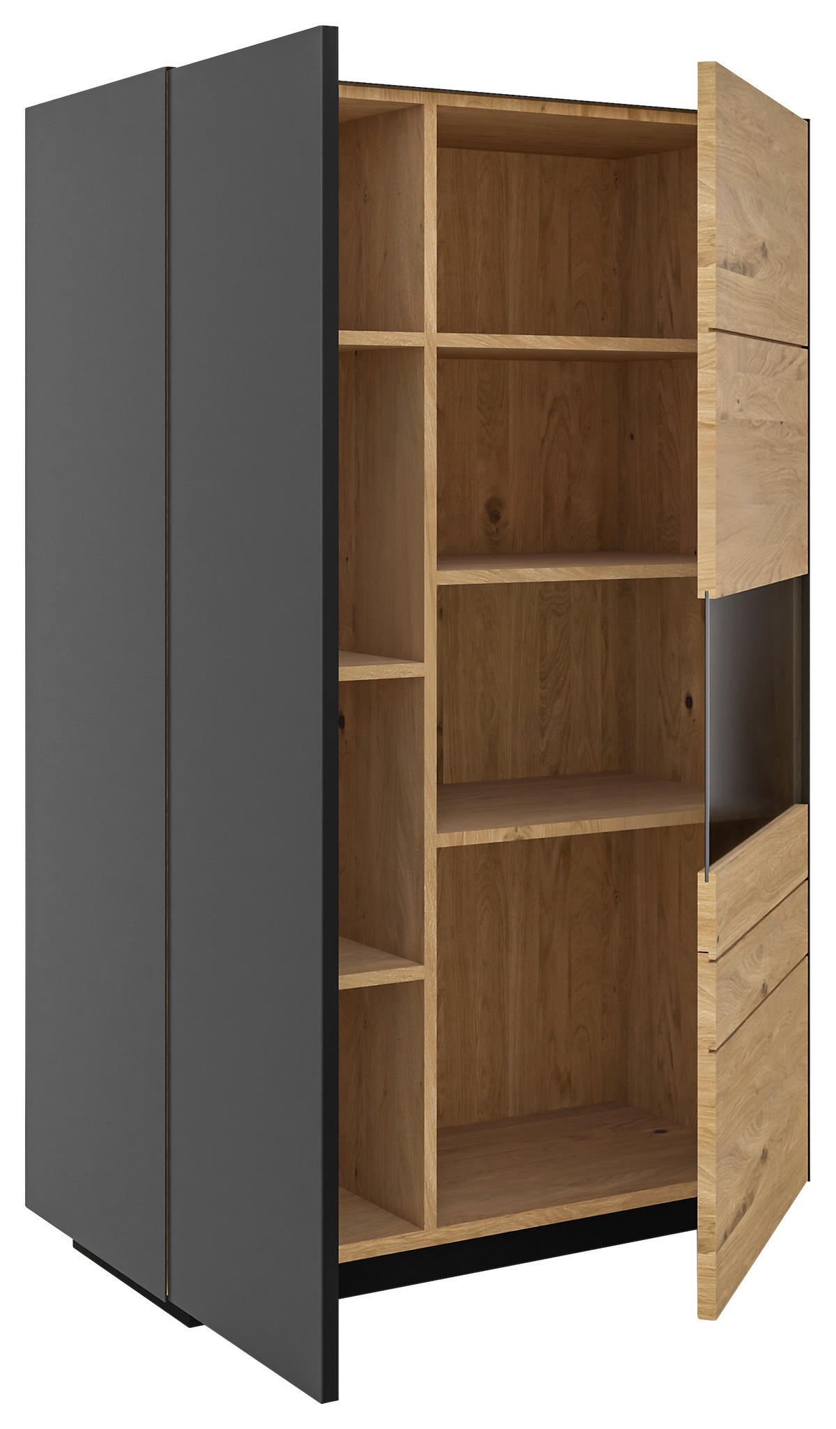 HIGHBOARD Celika Anthrazit, Wildeiche  91/141/40 cm  - Wildeiche/Anthrazit, Natur, Holz/Holzwerkstoff (91/141/40cm) - Dieter Knoll