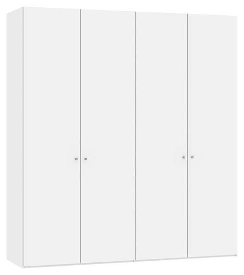 DREHTÜRENSCHRANK  in Weiß  - Silberfarben/Weiß, Design, Glas/Holzwerkstoff (203/220/40cm) - Jutzler