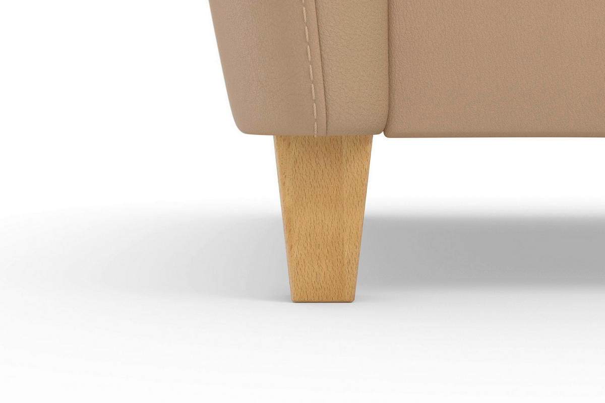 2-SITZER-SOFA PALMERA E Cappuccino Echtleder  - Eichefarben/Cappuccino, Basics, Leder/Holz (149/89/89cm) - Sit & More