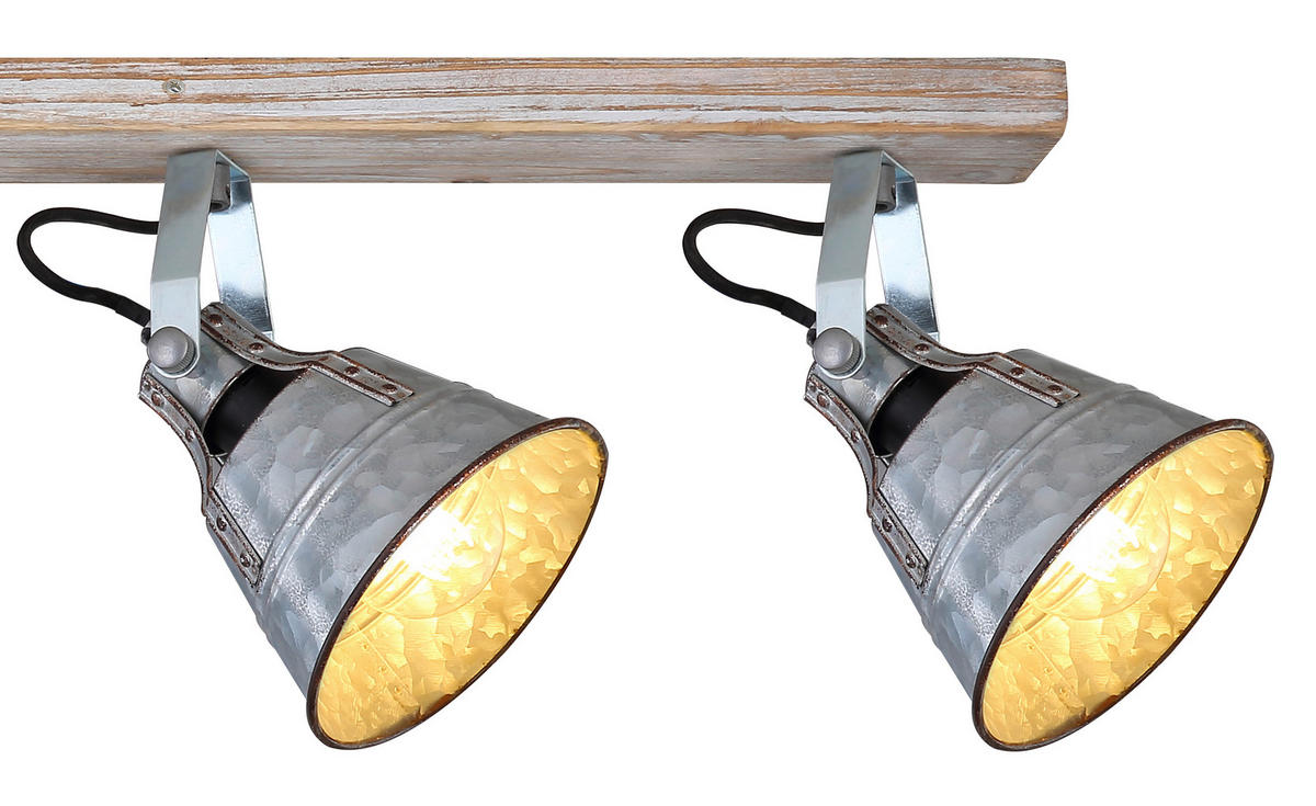 STRAHLER GÜNTHER 82/17,5/24 cm   - Zinkfarben/Weiß, LIFESTYLE, Holz/Metall (82/17,5/24cm) - Globo