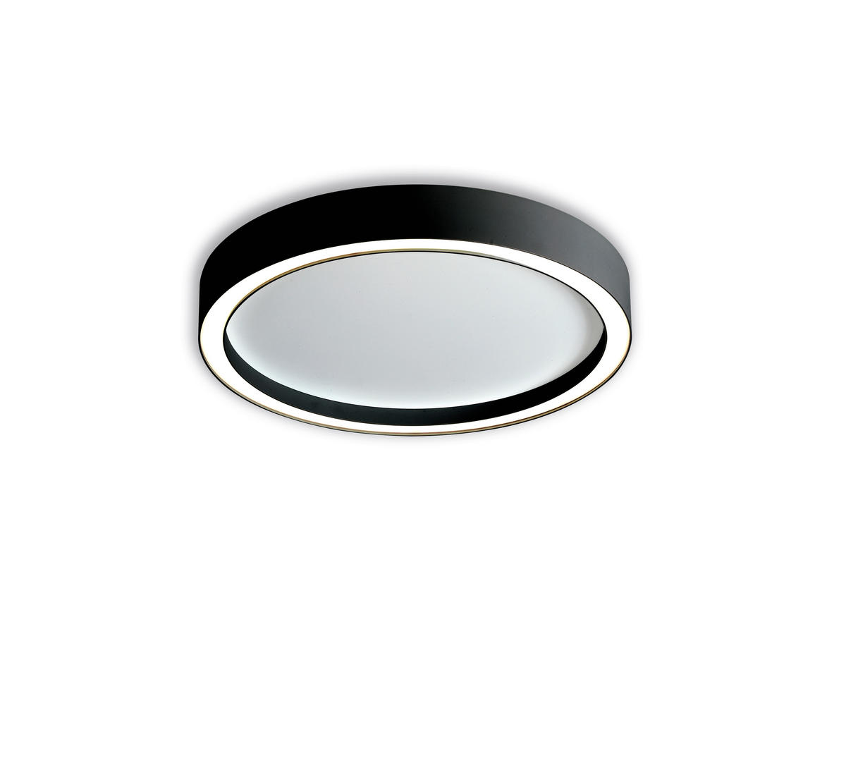 LED-DECKENLEUCHTE Aura 55/4 cm   - Schwarz/Weiß, Design, Metall (55/4cm) - BOPP