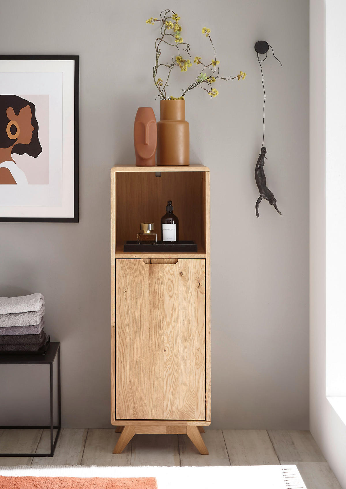 MIDISCHRANK 40/115/35 cm  - Wildeiche, Basics, Holz (40/115/35cm) - Linea Natura