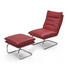 RELAXSESSEL Echtleder - Chromfarben/Rot, Design, Leder/Metall (65/103/85cm) - CHILLIANO
