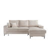 ECKSOFA Beige Cord  - Beige/Schwarz, MODERN, Textil/Metall (240/150cm) - Livetastic