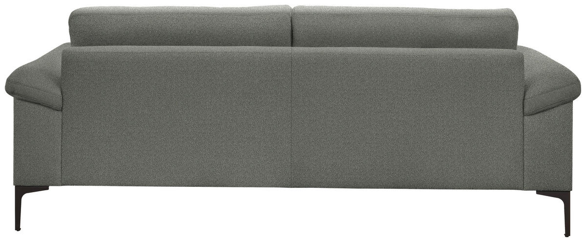 3-SITZER-SOFA in Flachgewebe Graugrün  - Schwarz/Graugrün, Design, Textil/Metall (226/89/97cm) - Pure Home Lifestyle