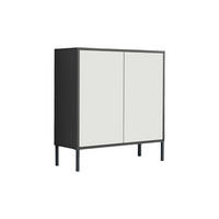 KOMODA, antracitová, bílá, 79/86/33 cm - bílá/antracitová, Moderní, kov/kompozitní dřevo (79/86/33cm) - MID.YOU