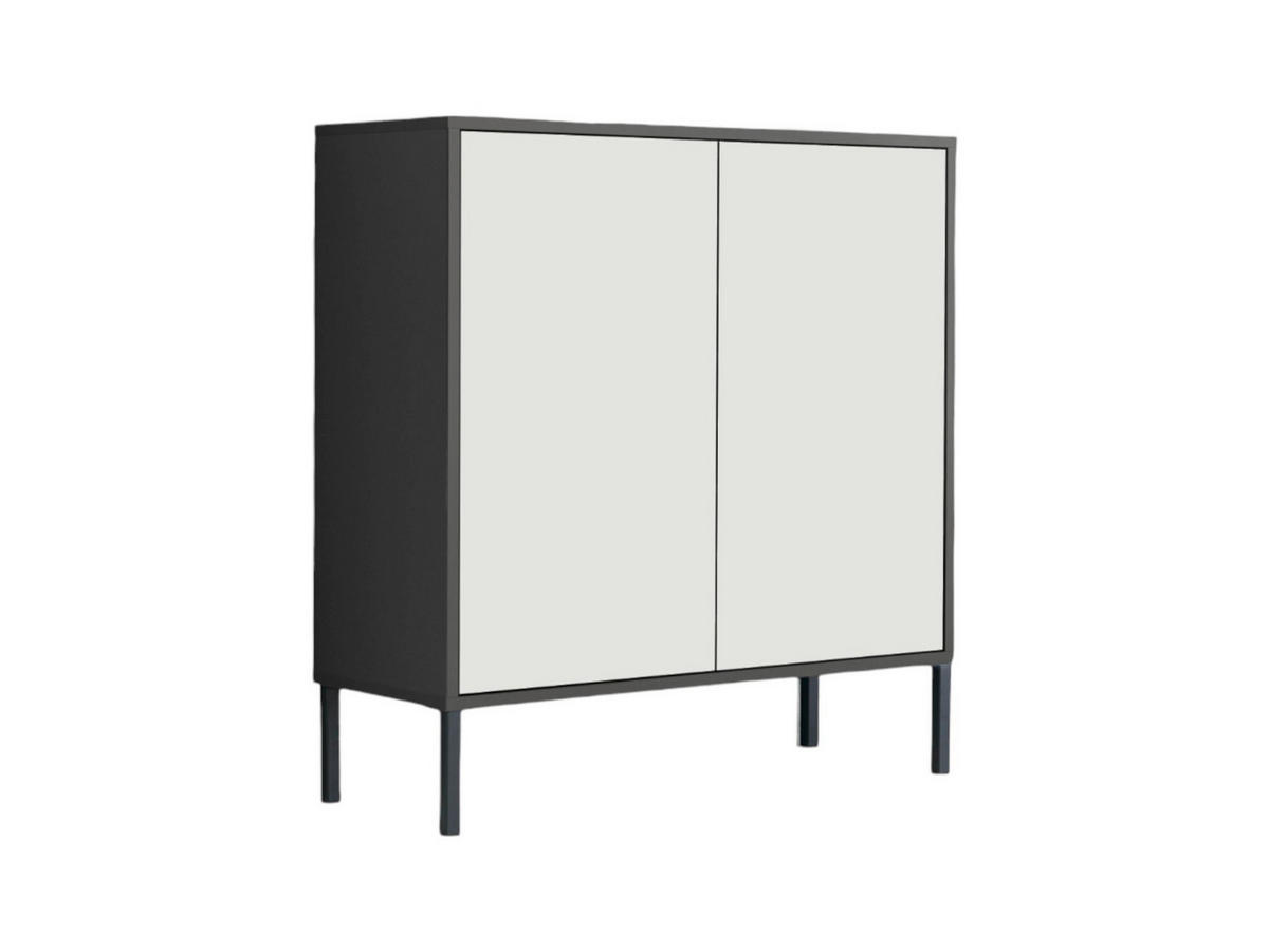 KOMODA, antracitová, bílá, 79/86/33 cm - bílá/antracitová, Moderní, kov/kompozitní dřevo (79/86/33cm) - MID.YOU