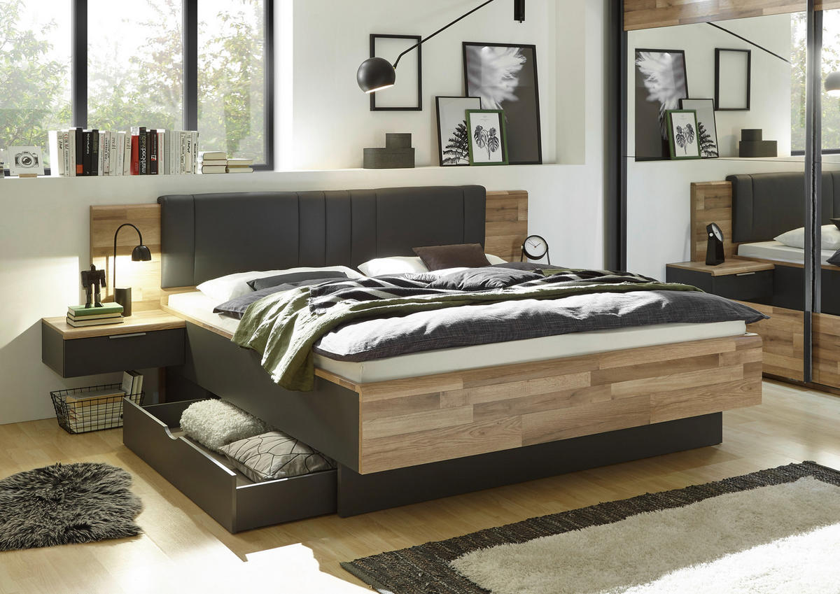 SET POSTELJNIH PREDALOV - barve grafita, Trendi, umetna masa/leseni material (182/23/180cm) - Carryhome