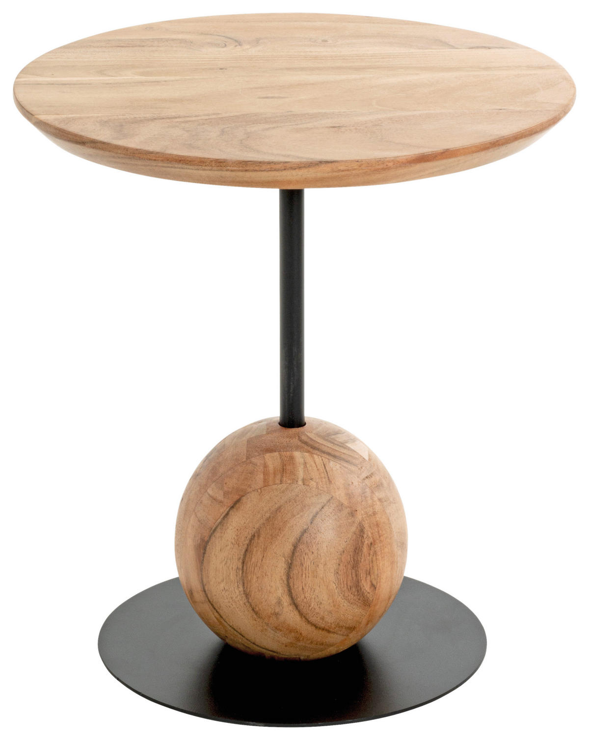 ODKLÁDACÍ STOLEK, akácie, černá, barvy akácie - černá/barvy akácie, Konvenční, kov/dřevo (40/40/45cm)