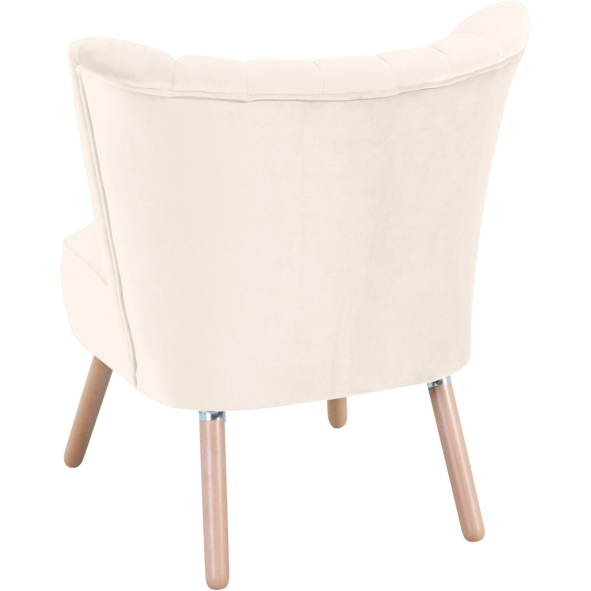 SESSEL in Samt, Velours Creme  - Buchefarben/Creme, Design, Holz/Textil (70/80/66cm) - Max Winzer